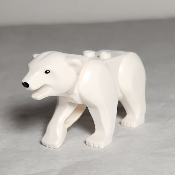 Lego White Artic Polar Bear With Black Eyes And Nose Minifigure Pre-owned - Picture 1 of 5